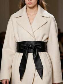 1pc Women's Elegant Versatile Waist Belt, Soft Luxurious Bowknot Waist Cincher, Dress Waist Strap - A - View 5