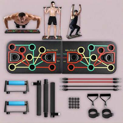 1 Set ABS Multifunctional Push-Up Board Workout Equipment, Chest & Abdominal Muscle Training Tool, Home Gym Fitness Push-Up Stand, Portable Pushup Rack, Professional Quality, Birthday/Holiday Gift, School/Club/Gym Sports Equipment