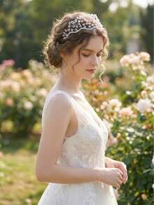 开斋节波西米亚风手工水晶串珠发箍，仙女风绕线发圈，优雅新娘婚礼派对舞会头饰（女士款） - 彩色 - 查看 4