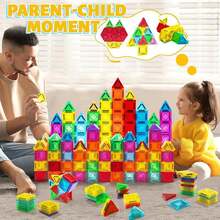 70/100pcs Mainan Balok Bangunan Magnetik, Balok Magnetik Ukuran Kecil dengan Mobil Mini, Mainan Bangunan Konstruksi Geometris Kreatif, Cocok untuk Hari Anak, Hadiah Ulang Tahun - MultiWarna - View 6