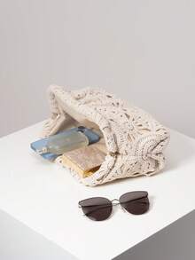 Túi xách cầm tay xếp ly hình đám mây, thích hợp cho tiệc tùng, họp mặt, hẹn hò, dạ hội (Họa tiết ngẫu nhiên) - Màu be - Xem 7