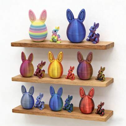 3D Printed Easter Egg With Moving Bunny - Creative Decor & Gift For Easter Party, Home & Festive Table Centerpiece.//A Moving Surprise Inside! Interactive Easter Egg Decor - Fun 3D Bunny Model For Kids, Easter Hunt & Family Celebration.//Modern Twist On Easter! 3D Printed Bunny Egg - Unique Spring Decor For Office, Window Display & Photo Prop.//Holiday Bestseller Easter Decor - Movable 3D Bunny Egg. Limited Seasonal Stock, Order Before Easter!