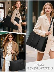 Túi đựng laptop nữ 15.6 inch, túi xách công sở chống thấm nước bằng da PU, túi đeo vai, túi đựng tài liệu công sở, túi đi học. - Nhiều màu - Xem 7