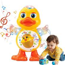 Interactive Dance Duck Toy Music, Dynamic Lights & Blinking Effects, Educational Cartoon Animal Toy, Suitable For 2+ Years Old, Durable Plastic, Perfect Gift For Halloween & Christmas, Interactive Playtime, Educational Toy,Duck Toy,Baby Boy Toys - 黃色 - 查看 1