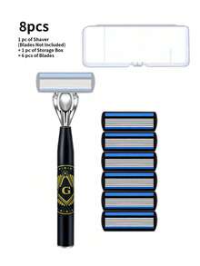 5/8/14/32 st. Delikat manuell rakapparat med 6 blad, vintageporslinsmönster, utbytbara huvuden, inkluderar förvaringslåda, hårborttagningsverktyg för armhålor och ben - Säkerhetsrakhyvel + blad - Visa 18