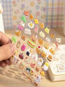 POKOJA LAND Nhãn dán pha lê dập nổi 3D, hình thỏ ăn trái cây, đồ dùng trang trí thủ công giáo dục tự làm cho trẻ em, sổ tay lò xo, đồ dùng văn phòng phẩm và trường học. - Nhiều màu - Xem 4