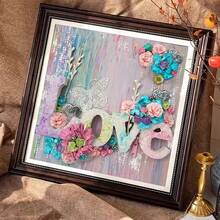 LaoJieYuan 2026新款蝴蝶花卉爱心预印十字绣套件DIY刺绣全套工具包爱好缝纫手工绘画成人批发DIY套件工艺品刺绣套件十字绣套件钩针套件戳绣套件缝纫配件缝纫套件绣线工艺套件针线材料缝纫图案钩针工艺用品刺绣套件初学者缝纫图案 - 需要自己繡-不含框架 - 查看 3