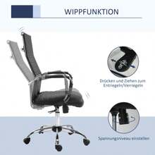 Ergonomic Executive Chair With Tilt Function, Height Adjustable, Upholstered In Faux Leather And Foam, Black - Black - View 5