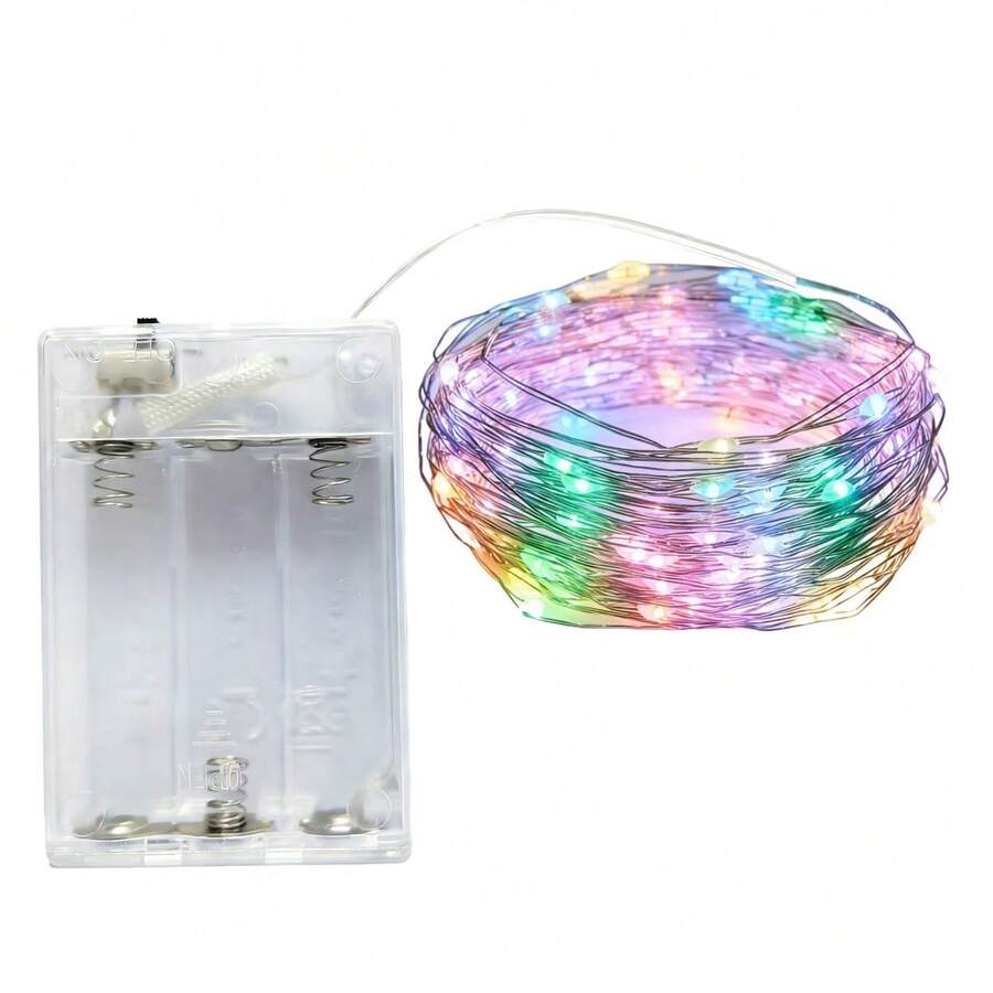 2m 20 LEDs, 3m 30 LEDs, 4m 40 LEDs, 5m 50 LEDs AA Battery Powered Fairy Lights, Suitable For Wedding, Holiday, Bedroom, Party, Atmosphere, Bedside, Room, Decorative Lighting