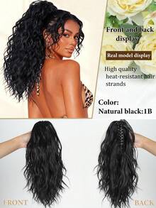 Tóc giả đuôi ngựa dài 12 inch, kiểu cổ điển, xoăn nhẹ, có kẹp càng cua, thích hợp cho nữ (Màu nâu gừng) - Nhiều màu - Xem 16