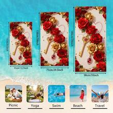 1 szt. Naszyjnik z kluczem w kolorze czerwonym i złotym, ultramiękki, duży ręcznik plażowy, superchłonny ręcznik kąpielowy, odpowiedni do podróży, basenu, nurkowania, surfingu, jogi, kempingu, dostępny w wielu rozmiarach, akcesoria plażowe na plażę, basen, podróże, kemping, wystrój łazienki do jogi - C - Zobacz 3