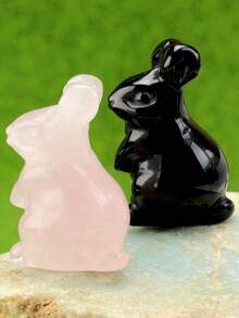 Rabbit Natural Crystals Carving,Creative Animal Home Decoration/Easter Special Gift Ornament, Very Good Natural Decoration,Room Decor - Color - View 8