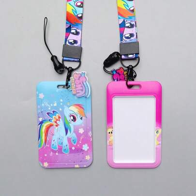 MY LITTLE PONY 1PC  ID Card Holder | PVC Neck Lanyard For Work ID Card, Student Card, Bus And Metro Card, Meal Card, Job Tag, Luggage Tag, Stitched Card Holder