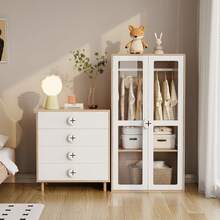Bedside Table, Bedroom, With 4 Drawers, Storage Cabinet With Stand, Lacquered Top + Aluminum, White, 80 * 54 * 90cm - White - View 3