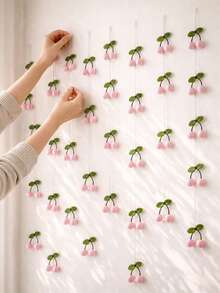 1 chiếc rèm treo hình lá xanh và quả anh đào hồng, rèm trang trí họa tiết trái cây dễ thương, rèm ngăn phòng đẹp mắt, rèm treo dọc phong cách ngọt ngào và đáng yêu, trang trí nhà theo phong cách tối giản Scandinavia, rèm chủ đề quả anh đào hồng phù hợp cho phòng ngủ, phòng khách, khung cửa sổ, lối vào, căn hộ, ký túc xá, quán cà phê, trang trí nội thất mùa xuân/hè, phông nền chụp ảnh, trang trí tiệc. - Nhiều màu - Xem 3