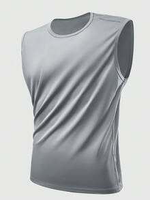 5pcs/Set Solid Color Short Sleeve Quick Dry Breathable Gym Workout Pocket Training Tee Shirts Summer - Purple - View 3