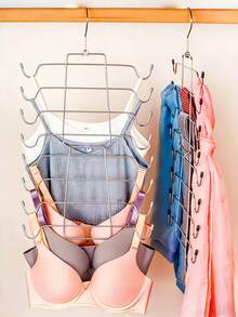 1pc Silver Tank Top Hanger, Space-Saving Bra Lingerie Closet OrganizerTank Top Hanger Bra OrganizerLingerie HolderCloset Organizers And StorageHanging Closet Organizer - one-size - View 1