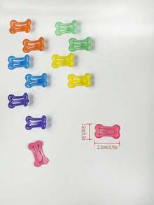 10pcs Random Color Pet Hair Clips, Candy Color Mini Pet Hair Clips, Dog Cat Hair Accessories, Bone Pattern Random Color Pet Hair Clips, Fashionable For Small And Medium Fluffy Pets, Suitable For Pet Daily Wear And Holiday Photo Opportunities. - Multicolor - View 5