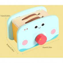 儿童木制过家家厨房玩具套装，含咖啡机、榨汁机、搅拌机、面包机等——激发想象力 - 彩色 - 查看 7