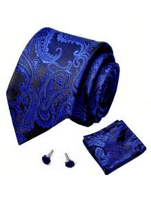 3pcs/Set Men's Tie Set, Multi-Pattern Design, Fashionable And Elegant, Suitable For Dances, Dates, Business Meetings, Weddings, Holidays And Other Occasions - Color Mixing - View 2