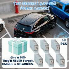 60张停车恶作剧卡片，上面写着“你停车像个傻瓜”，远看像100美元钞票——搞笑停车违规恶作剧卡片，可贴在雨刮器下（3.5 x 2英寸），6种款式，每种10张。 - 彩色 - 查看 8