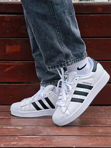 Adidas Originals Superstar 2 Comfortable, Simple, Thin-Soled, Durable, Low-Top Sneakers, Unisex - White Black - View 1