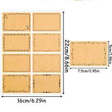 80pcs/10sheets Kraft Paper Stickers, Minimalist Frame Storage Label Stickers, Blank Writeable Adhesive Stickers - One Size - View 3