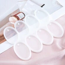 1pc Butterfly Shaped Resin Earring Mold With Holes, Suitable For DIY Pendant And Necklace Earring Making, And Round & Oval Silicone Keychain Mold - Clear - View 6