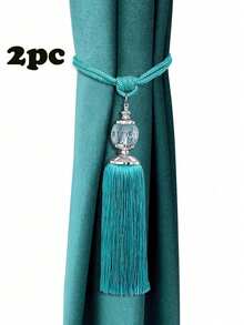 2pcs Luxury Crystal Pendant Tasseled Tie-Back Curtain Decor, Multi-Color Options, Suitable For Curtain Fixing And Decoration - 2pcs - View 14