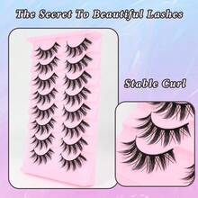 8对装 漫画风格 假睫毛 柔软自然 纤长 动漫风 纤细假睫毛 适用于日常妆容、延长妆容、角色扮演、派对等场合 可重复使用假睫毛 - 尖尾漫畫款 - 查看 2