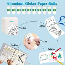 Sticker Printer Paper, Mini ThermalPrinter Paper, Inkless Print Papers For Most Mini Instant Camera, Photo Labels, For Photos, To-Do Lists - 57mm Width - View 7