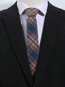 1 pieza Corbata retro a rayas y cuadros versátil y casual para hombres, adecuada para salidas diarias, banquetes y fiestas - Multicolor - Ver 10