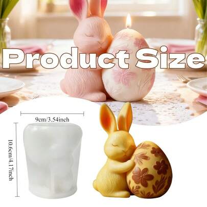 Bunny Sakura Egg Resin Silicone Mold - Easy Release, Reusable, Multi-Purpose Craft Mold For DIY Candle Making, Epoxy Resin, Clay & Plaster Decor, Ideal For Handmade Enthusiasts And Seasonal Gift Projects
