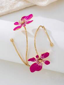 1 chiếc vòng tay hoa văn hình dáng bất đối xứng, vòng tay cá nhân hóa thời trang dành cho nữ, thích hợp cho tiệc tùng, đám cưới, ngày lễ, quà tặng. - Màu đỏ hồng + hồng - Xem 4