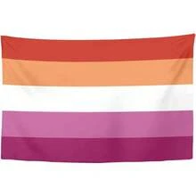 Lesbian Pride Flag Tapestry, Lesbian Wall Decor Hanging For Bedroom Living Room Dorm (60x40 Inch) - 100*150cm (40*60 inch) - Xem 3