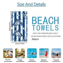 1 chiếc khăn tắm biển họa tiết mỏ neo và rùa biển sọc xanh trắng, chất liệu microfiber siêu mềm, cỡ lớn, thấm hút cực tốt, thích hợp cho du lịch, hồ bơi, lặn biển, lướt sóng, yoga, cắm trại, nhiều kích cỡ khác nhau, phụ kiện bãi biển. - A - Xem 12