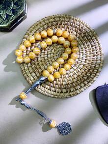 1 Piece 33pcs 10mm Green Glass Beads Single Strand Arabic Daily Wear Bracelet TASBIH - Multicolor - View 8