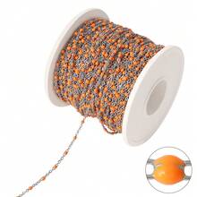 Dây chuyền hạt thép không gỉ 100cm, dây chuyền hạt nhựa nhiều màu sắc phong cách Bohemian, dây chuyền tráng men để làm trang sức DIY và phụ kiện vòng cổ. - Chuỗi tự làm - Xem 15