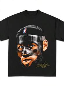 2026LeBrons  James Basketball Star T Shirt Men Women Short SLEEs Ve Cotton American Vintage Brand T Shirts Tops Streetwear - Black - View 1