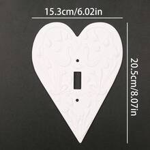 1pc Sweet White Heart Embossed Switch Frame, Swan & Floral Texture, Suitable For Valentine's Day Home Wall Switch Decor, Comes With Screws, No Power Required - White - View 13