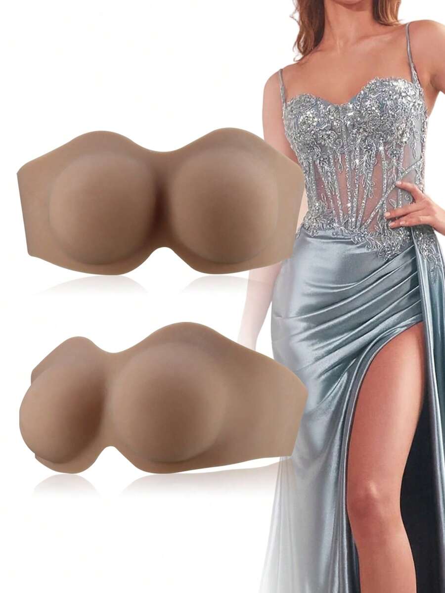 Silicone Breast Form Adhesive Bra Style, Soft And Realistic Artificial Silicone Chest Piece - Beige - View 1
