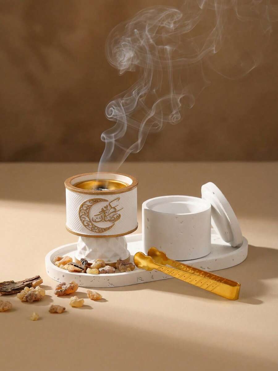 Bộ 1 lư hương nhựa đen trắng chữ Ả Rập sáng tạo tối giản cá nhân hóa, giá đỡ hương thanh lọc không khí trong nhà kiểu Trung Đông dùng được quanh năm, kẹp hương chữ Ả Rập/kẹp đá, thích hợp cho phòng tập yoga, phòng massage, phòng thiền, tóc và quần áo, phòng ngủ văn phòng, dùng được quanh năm, đồ dùng Ramadan, quà tặng Ramadan, quà Eid Al-Fitr, đèn lồng Ramadan, sự suy ngẫm về Ramadan, Ramadan, phân phát Ramadan, Ramadan Kareem, đèn lồng Ramadan, Ramadan, đồ trang trí Ramadan, đồ trang trí Ramadan, Ramadan.