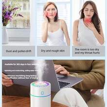 1pc Colorful Mini Humidifier, Two-In-One Smart Car Humidifier And Aroma Lamp, USB Powered, Equipped With Seven-Color Ambient Light, Car Air Freshener, Portable Essential Oil Diffuser, Suitable For Various Occasions. - Multicolor - View 8