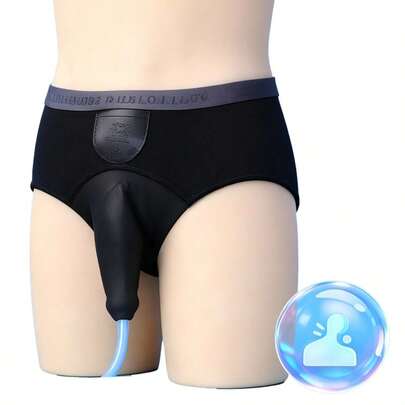 Female Nighttime Urine Collection Device, Breathable Fixed Pants With Silicone Collection Bag, Large Capacity 800ML Drainage Bag, Elderly Black Nursing Group