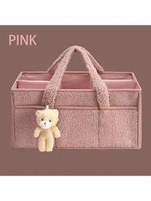 Baby Diaper Caddy Storage Organizer Personalized Mom's Bag - Newborn Baby Essential - Baby Shower Basket Gift Novice Mother Gifts - Pink - View 9