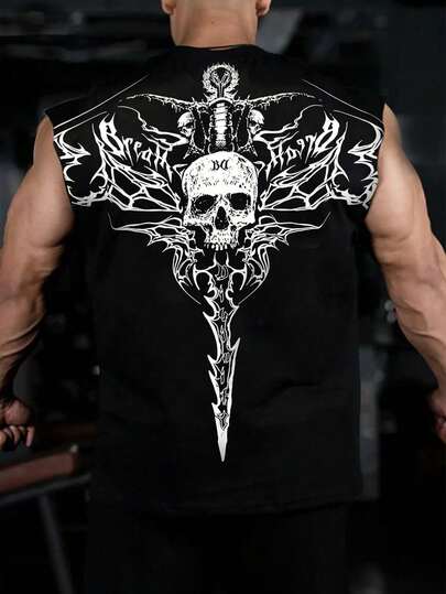 メンズ ワイドショルダー ノースリーブタンクトップ、ラウンドネック ポリエステルニット素材、夏のスポーツトレーニング バスケットボールジャージに適しています