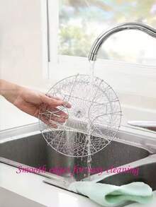 1pc Stainless Steel Frying Basket, Collapsible Home Frying Basket, Multi-Function Kitchen Strainer Basket - Multicolor - View 8