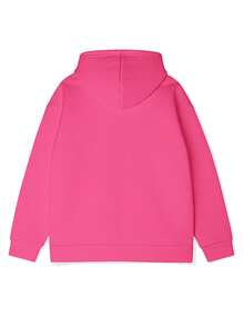 SHEIN X Powerpuff Girls 女士字母印花宽松卫衣，时尚舒适，休闲百搭，适合秋冬季日常穿着。 - 玫紅色 - 查看 3