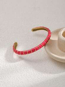 1 chiếc vòng tay nữ bằng thép không gỉ, mạ vàng, kiểu dáng tối giản hình tre, tráng men nhiều màu sắc, thích hợp cho các buổi hẹn hò, tiệc tùng và công sở. - vòng đeo tay - Xem 16