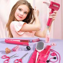 45/49件套儿童美发造型过家家玩具套装，角色扮演和沙龙换装玩具，送给女孩的完美生日礼物。惊喜礼物！ - 彩色 - 查看 3